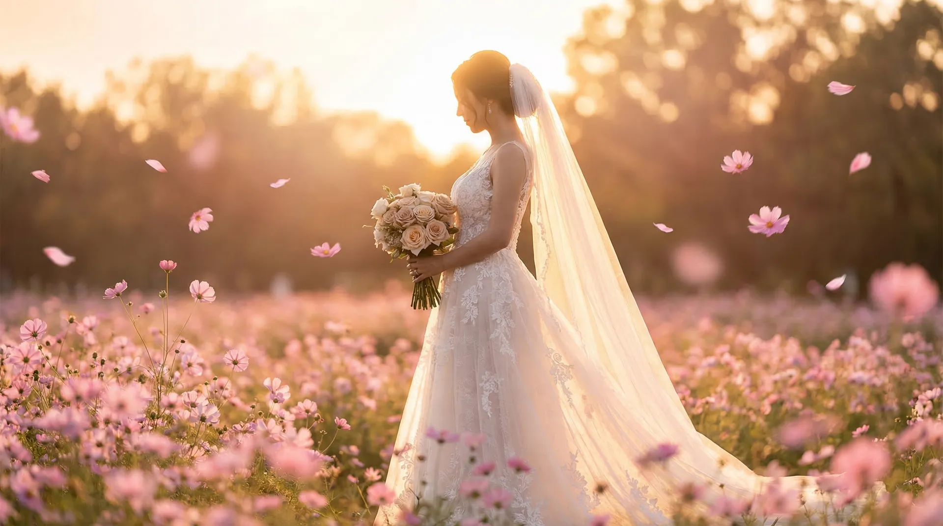 东方曜给西施做剧烈运动 - 浪漫婚纱摄影场景